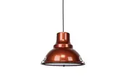 Aldous Industrial Classic Cord Drop Dome Pendant Light Lamp - Pearl Copper.