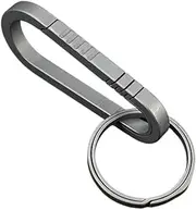 [DEARMAMY] Titanium Key Holder for Belt Detachable Key Ring Clip Lightweight Durable Design for Outdoor Activities Camping Hiking and Everyday Use