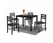 Design Square 5Pc Dining Set Rectangular Dining Table 110cm With 4 Dining Chairs