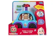 CoComelon Push N Sing Family Car - Interactive Musical Light-Up Car - Fan Favorite Characters and Song Clips - Toys for Toddlers and Preschoolers