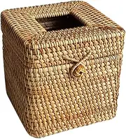 Box Hand Woven Wicker Tissue Holder Manual Bohemian car Serviette Holder Carton Paper Towel Holder Storage Rack Tissue Container Facial Tissue Paper Sleeve