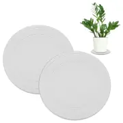 2-Pack Plant Coasters, 20cm Quick Dry Round Diatomaceous Mat[White]