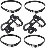 MUELODSIC 1Set Wear Resistant Bike Toe Clips with Pedal Straps for Convenient Cycling Compatible with MTB and Road Durable Foot Support for Enhanced Stability
