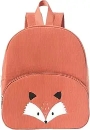 [Ungtyb] Cute Bear Backpack, Fashionable Corduroy School Bag, Multi Pocket Kindergarten Book Bag, Lightweight Childrens School Knapsack 24 x 10 x 31 cm for Girls, Present, Multicolour