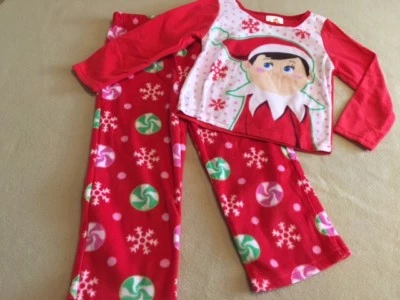 Elf on the Shelf (2-piece) Fleece Pajamas Top & Pants Sleepwear - Size 4