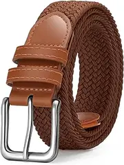 [Vonmelli] Mens Belt Elastic Belts for Men Stretch Braided Fabric Belt Casual Black Belt Woven Golf Belt for Jeans