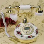 電話機 特價歐式田園復古仿古有線電話老式古董陶瓷家用固定電話座機