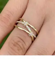 Knot Style Statement Ring, Dainty Rings For Women, Stackable Ring, Designer Ring