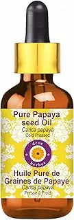 Deve Herbes Pure Papaya Seed Oil (Carica papaya) with Glass Dropper Natural Therapeutic Grade Cold Pressed 15ml (0.50 oz)