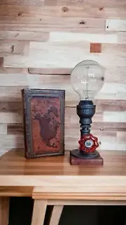 Handcrafted petite industrial edison style desk lamp, dorm lamp,