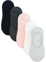 No Show 5 Pack Socks 5-8 MULTI CABLE KNIT (PLAIN)