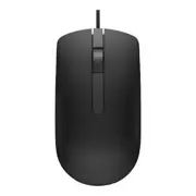Dell USB Optical Mouse MS116 - Black; Retail Packaging - Cable - 1000 dpi - Scroll Wheel