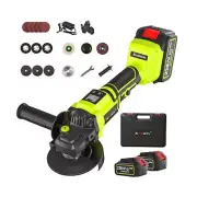 21V Cordless Angle Grinder Set, 2x 4.0 AH Battery Power Angle Grinder Tools, ...