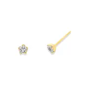 9ct Gold Star Cz Stud Earrings in Clear