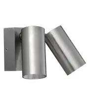 CLA Lighting Sec Surface Mounted LED Tri-CCT Double Adjustable Wall/Pillar Light (Titanium) IP65 without Sensor