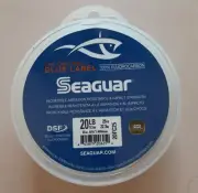 Seaguar Blue Label 20 lb Clear 100% Fluorocarbon Fishing Leader 25 yds