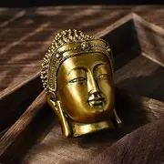 KARLOR Buddha Head Figure Statue Decorative Figure Indoor Bronze Look Meditation Room House Home Garden Outdoor Decoration Sculpture Decorative Garden Figure (Buddha Head C)
