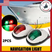 2x 8 LED Waterproof Red & Green Navigation Lights Boat Pontoon Marine Bow Lamp