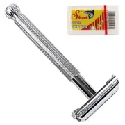 PARKER SAFETY RAZOR 29L + 5 SHARK DE RAZOR BLADES, LADIES SHAVER Eco friendly