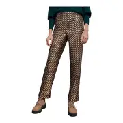 NWT Anthropologie The Essential Slim Straight Pants Multi Color Patterned Sz 10