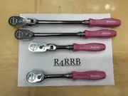 Snap-on Tools NEW 4pc PINK PEARL Hard Handle 3/8" Drv Fixed Flex Ratchet Lot Set
