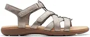 [Clarks] Women's Elizabelle Sky Sandal, Pewter Metallic, 3 UK, Pewter Metallic, 5.5 US