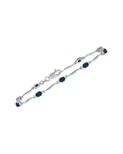 Silver 1.59 ct. tw. Diamond & Sapphire Bracelet