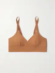 [NUBIAN SKIN] NUBIAN SKIN - Naked Stretch-jersey Soft-cup Bra - Light brown - LDD+ LDD+ Brown