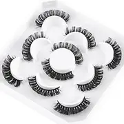 False Eyelashes D Curly Russian Strip Lashes Natural Wispy Fluffy Eye Lashes 5 Pairs Fake Eyelashes (HLJX187E)