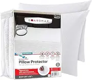 Guardmax Terry Cotton Waterproof Pillow Protector Body Size - Zippered Bed Bug Pillow Protector 1 Pack - Hypoallergenic Pillow Case Cover Protects from Bedbug, Dust Mite, and Liquid Spills