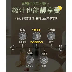 【DAEWOO韓國大宇】冷壓活氧蔬果慢磨機 DW-JC001(送烤盤+食物夾)