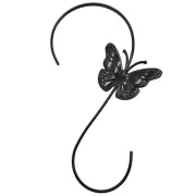 2 Pack S Shaped Hanging Hooks Black Large Metal Hook for Outside Tree Branch