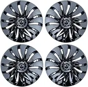 4PCS Hub Cap Compatible for Tesla Model Y Full Rims Cover Wheel Cap 19-Inch Hubcap Accessories Wheel Parts2018-2024(Bright Black-LR)