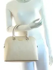 Michael Kors Cindy Large Dome Satchel Leather 35S6MCPS3M Pale Gold NWT$348.00