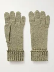 [Johnstons of Elgin] Johnstons of Elgin - Donegal Cashmere Gloves - Army green - Small Small Green
