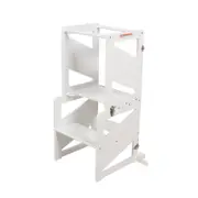 Childcare Wooden 2-in-1 Convertible Learning Tower - White