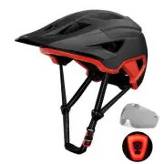 Adults Bike Helmet with Sun Visor and USB Rechargeable LED Light - with Detac...