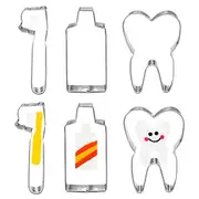 3 Pcs/Set Stainless Steel Toothpaste Toothbrush Tooth Cookie Cutter Cake Molds