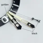 Golden Trim 13mm Hollow Green Lume Watch Hands for NH35 NH36 Movement Black