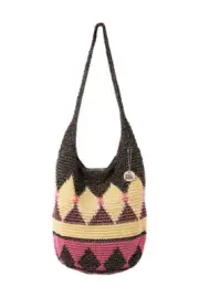 THE SAK Crochet Hobo Handbag in ASHBURY (Yellow Multi) Back to bali Brand New