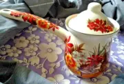 Enamel Coffee Dipper Ladle Melting Butter Pot. New