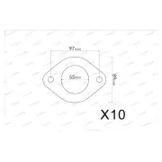 10 pieces of Redback Flange Gaskets for Ssangyong Musso 06/1996-07/1998