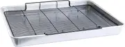 Nordic Ware 35702AMZM Extra Large Oven Crisping Baking Pan with Rack, 21 (l) x 15 (w) x 2 (h) inches, Silver