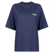 [We11done] Navy Wave Logo Short-Sleeved Tee