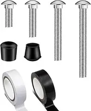 Flag Pole Weight Kit - Color Guard Flag Pole Ends - Stainless Steel Mooring with Tapes, Heavy Duty Rubber Hardware for Flagpole Accessories Garden