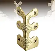 Brass Corner Protectors, Metal Skirting Board & Baseboard Corner Guards for Furniture, Walls, and Stairs – Vintage Decorative, Heavy Duty, Rustproof Corner Protectors (6, Brass)