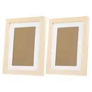 6x8 inch Wooden Picture Frames, 2 Pcs Display, Beige