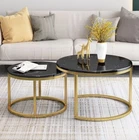 Synergy 2 In 1 Designer Marble Pattern Coffee Table (Black)