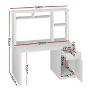Artiss Computer Desk Office Study Table Drawer Bookshelf Cabinet