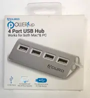 ADURO 4-PORT USB 2.0 HUB PORT REPLICATOR FOR MAC & PC, PW-4HUB07 New In Box NIB